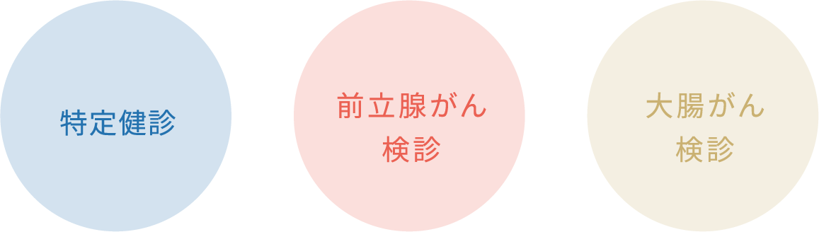 特定健診・前立腺がん検診・大腸がん検診